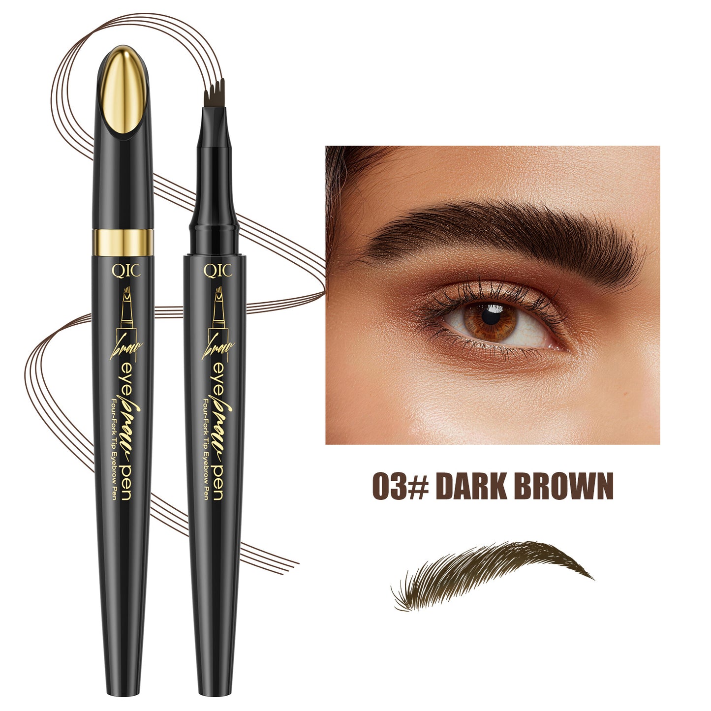 Micro-Fork Eyebrow Pencil: Waterproof, Natural Hair-Like Strokes & Long-Lasting