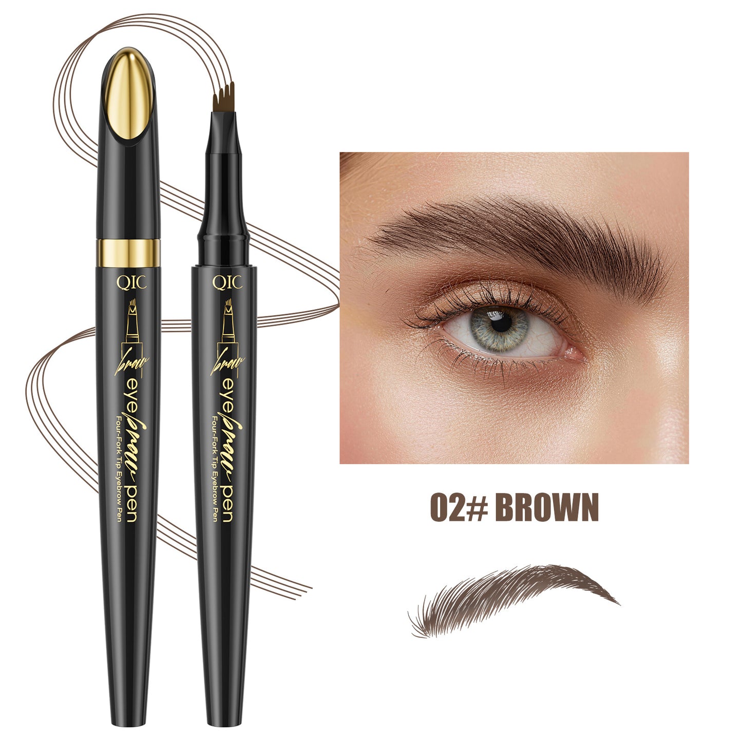 Micro-Fork Eyebrow Pencil: Waterproof, Natural Hair-Like Strokes & Long-Lasting