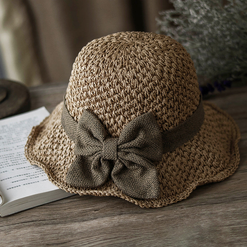 🔥Hot Sale 49% OFF✨Straw Hat with Retro Bow – Foldable & Breathable for Summer
