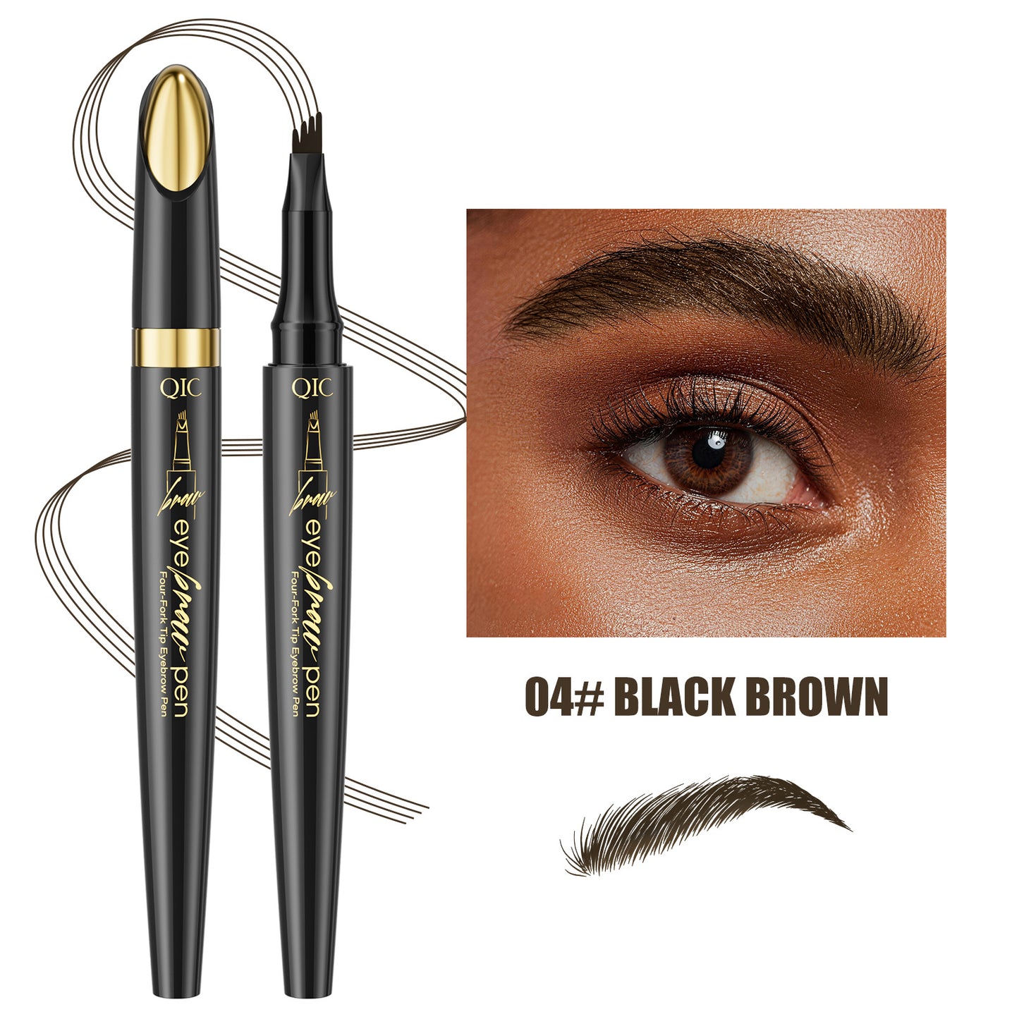 Micro-Fork Eyebrow Pencil: Waterproof, Natural Hair-Like Strokes & Long-Lasting