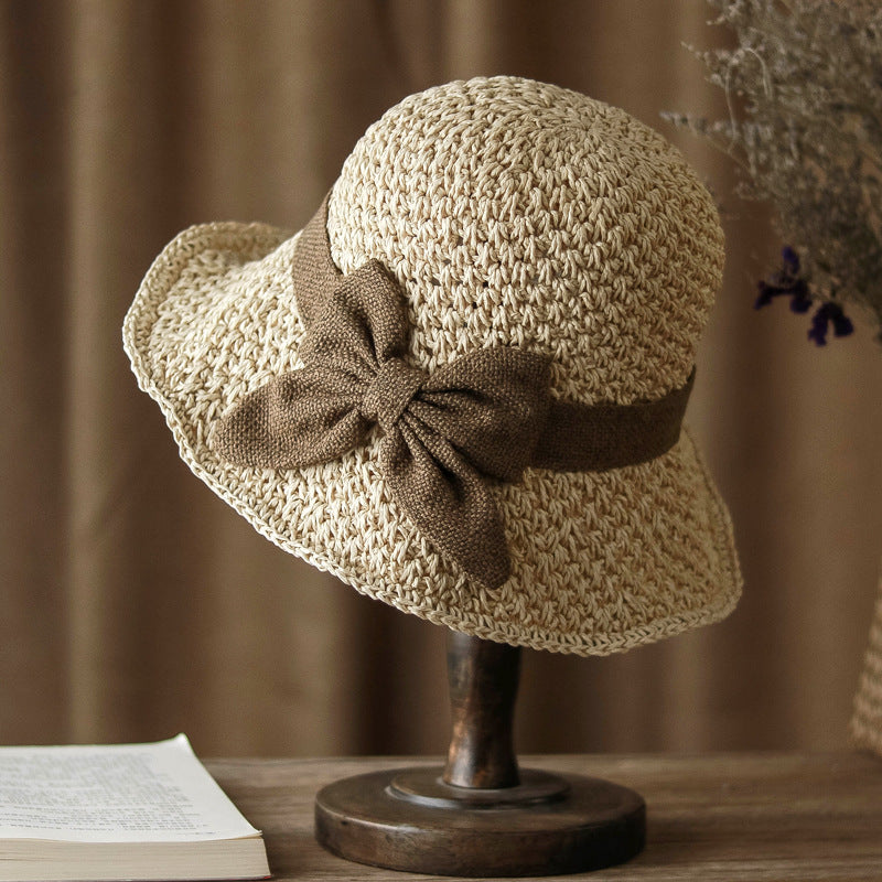 🔥Hot Sale 49% OFF✨Straw Hat with Retro Bow – Foldable & Breathable for Summer
