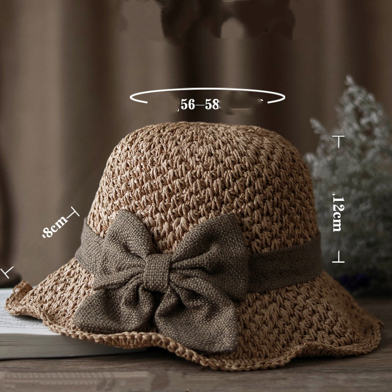 🔥Hot Sale 49% OFF✨Straw Hat with Retro Bow – Foldable & Breathable for Summer