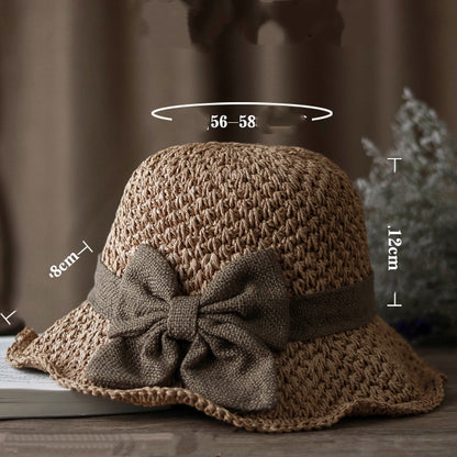 🔥Hot Sale 49% OFF✨Straw Hat with Retro Bow – Foldable & Breathable for Summer